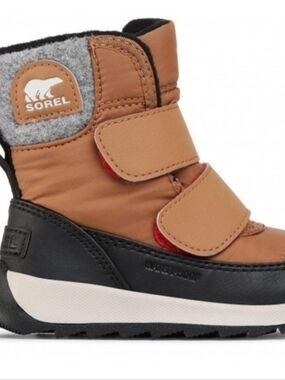 Sorel Kids' Tan Winter Boots with Velcro Straps
